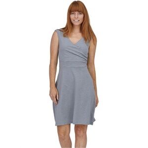 Patagonia Women's A-Line Organic Cotton Blend Porch Song Dress Size Large Blue